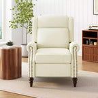 30W Accent Chair Push Back Recliner Armchair with Wing Back and Gourd-shaped Wooden Legs -ModernLuxe