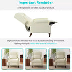 30W Accent Chair Push Back Recliner Armchair with Wing Back and Gourd-shaped Wooden Legs -ModernLuxe
