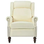 30W Accent Chair Push Back Recliner Armchair with Wing Back and Gourd-shaped Wooden Legs -ModernLuxe