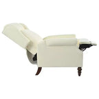 30W Accent Chair Push Back Recliner Armchair with Wing Back and Gourd-shaped Wooden Legs -ModernLuxe