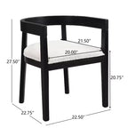 GDFStudio Vande Fabric Upholstered Wood Tub Dining Chairs (Set of 2)