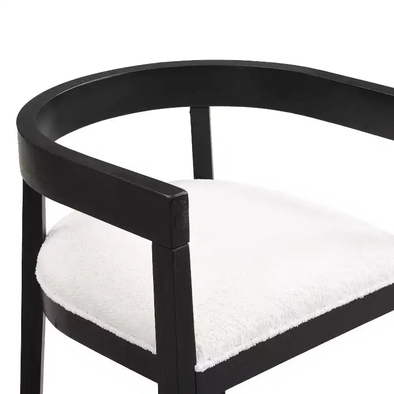 GDFStudio Vande Fabric Upholstered Wood Tub Dining Chairs (Set of 2)