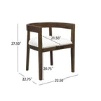 GDFStudio Vande Fabric Upholstered Wood Tub Dining Chairs (Set of 2)