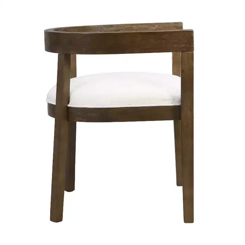 GDFStudio Vande Fabric Upholstered Wood Tub Dining Chairs (Set of 2)