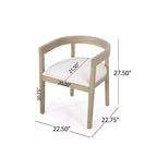 GDFStudio Vande Fabric Upholstered Wood Tub Dining Chairs (Set of 2)