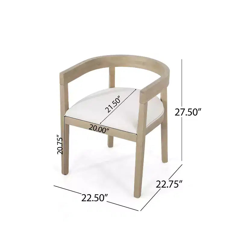 GDFStudio Vande Fabric Upholstered Wood Tub Dining Chairs (Set of 2)
