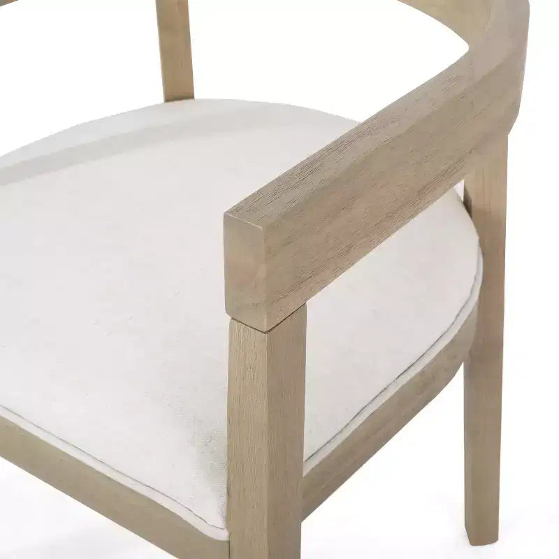 GDFStudio Vande Fabric Upholstered Wood Tub Dining Chairs (Set of 2)