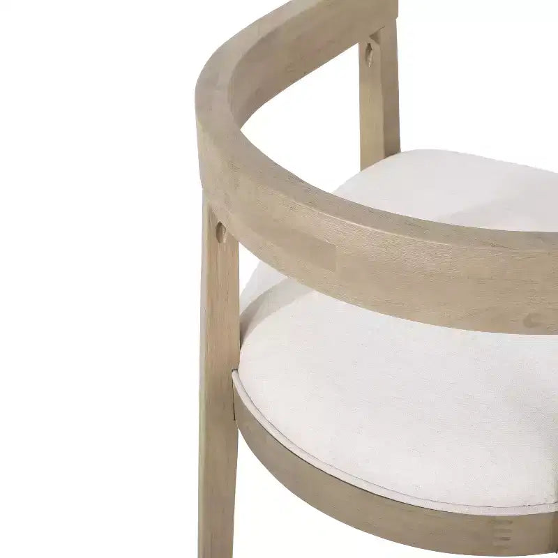 GDFStudio Vande Fabric Upholstered Wood Tub Dining Chairs (Set of 2)