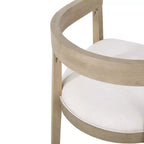 GDFStudio Vande Fabric Upholstered Wood Tub Dining Chairs (Set of 2)