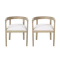 GDFStudio Vande Fabric Upholstered Wood Tub Dining Chairs (Set of 2)