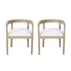 GDFStudio Vande Fabric Upholstered Wood Tub Dining Chairs (Set of 2)