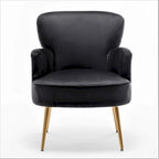 US Pride Furniture Stylish Velvet Armchair with Gold Metal Legs Comfortable Accent Chair