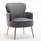 US Pride Furniture Stylish Velvet Armchair with Gold Metal Legs Comfortable Accent Chair