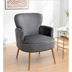 US Pride Furniture Stylish Velvet Armchair with Gold Metal Legs Comfortable Accent Chair