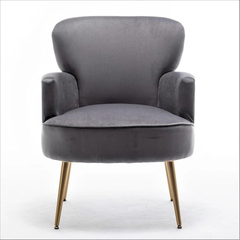 US Pride Furniture Stylish Velvet Armchair with Gold Metal Legs Comfortable Accent Chair