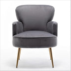 US Pride Furniture Stylish Velvet Armchair with Gold Metal Legs Comfortable Accent Chair