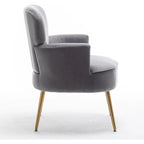 US Pride Furniture Stylish Velvet Armchair with Gold Metal Legs Comfortable Accent Chair
