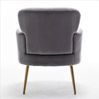 US Pride Furniture Stylish Velvet Armchair with Gold Metal Legs Comfortable Accent Chair