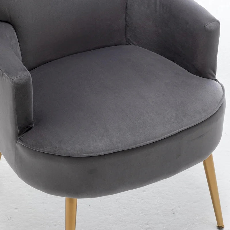 US Pride Furniture Stylish Velvet Armchair with Gold Metal Legs Comfortable Accent Chair