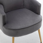 US Pride Furniture Stylish Velvet Armchair with Gold Metal Legs Comfortable Accent Chair