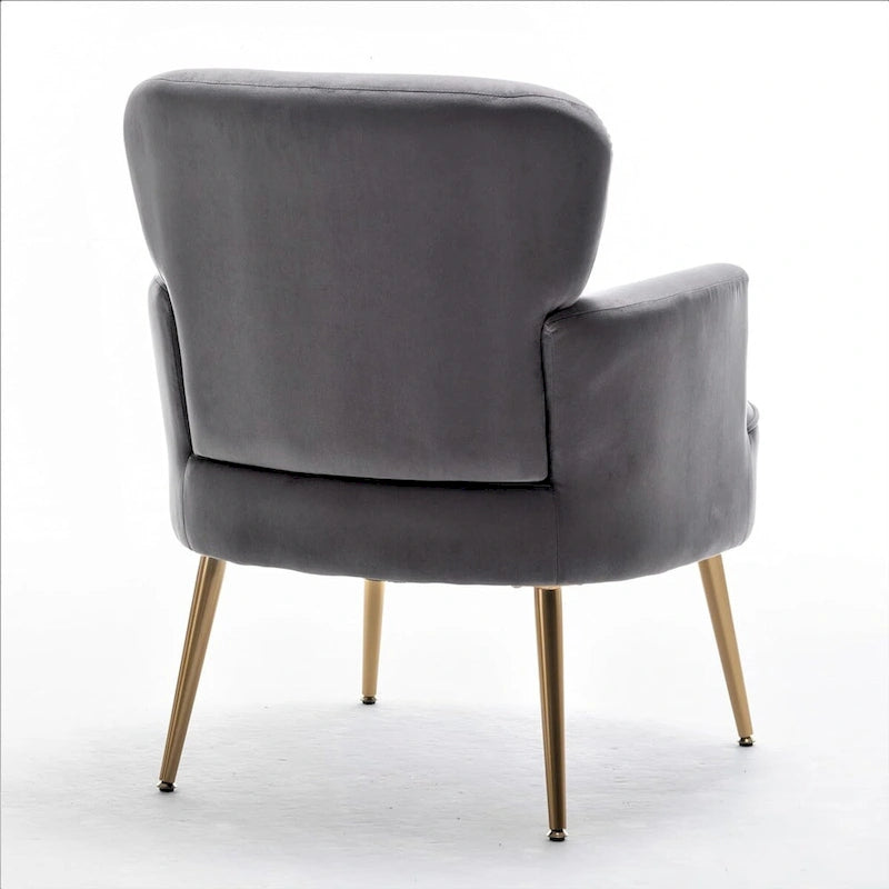 US Pride Furniture Stylish Velvet Armchair with Gold Metal Legs Comfortable Accent Chair