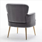 US Pride Furniture Stylish Velvet Armchair with Gold Metal Legs Comfortable Accent Chair