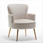US Pride Furniture Stylish Velvet Armchair with Gold Metal Legs Comfortable Accent Chair