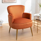 US Pride Furniture Stylish Velvet Armchair with Gold Metal Legs Comfortable Accent Chair