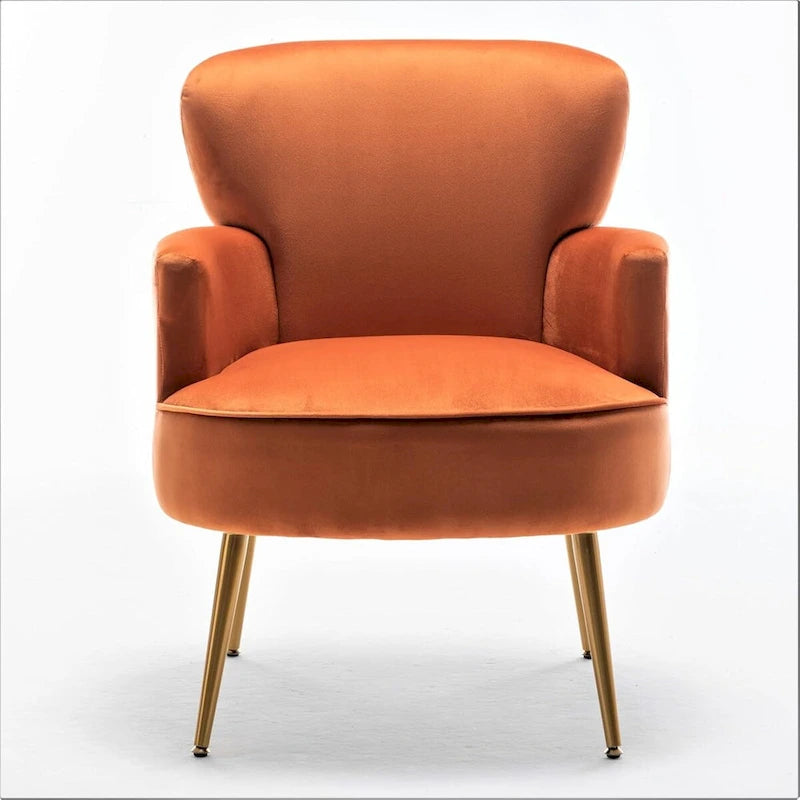 US Pride Furniture Stylish Velvet Armchair with Gold Metal Legs Comfortable Accent Chair