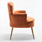 US Pride Furniture Stylish Velvet Armchair with Gold Metal Legs Comfortable Accent Chair