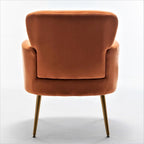 US Pride Furniture Stylish Velvet Armchair with Gold Metal Legs Comfortable Accent Chair