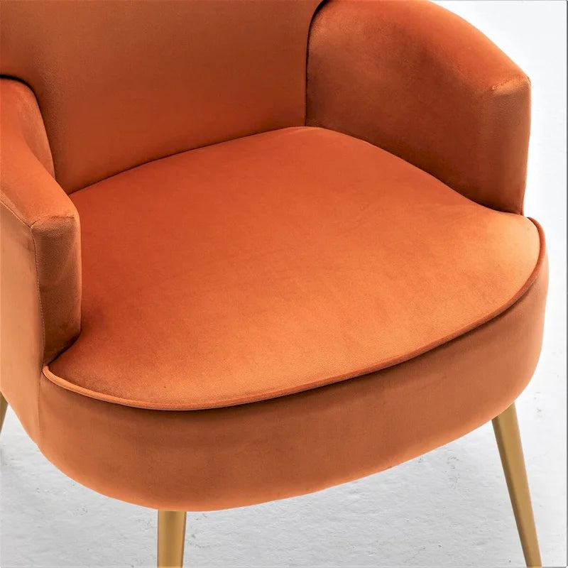 US Pride Furniture Stylish Velvet Armchair with Gold Metal Legs Comfortable Accent Chair