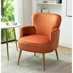 US Pride Furniture Stylish Velvet Armchair with Gold Metal Legs Comfortable Accent Chair