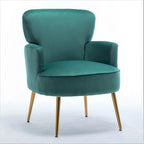 US Pride Furniture Stylish Velvet Armchair with Gold Metal Legs Comfortable Accent Chair
