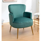 US Pride Furniture Stylish Velvet Armchair with Gold Metal Legs Comfortable Accent Chair