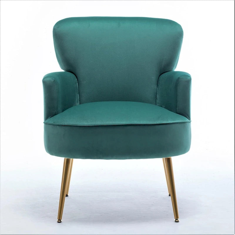 US Pride Furniture Stylish Velvet Armchair with Gold Metal Legs Comfortable Accent Chair