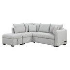 Upholstery Sleeper Sectional Sofa with Movable Storage Ottoman, L-shaped Sectional Pull Out Sofa Bed