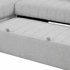 Upholstery Sleeper Sectional Sofa with Movable Storage Ottoman, L-shaped Sectional Pull Out Sofa Bed