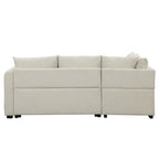Upholstery Sleeper Sectional Sofa with Movable Storage Ottoman, L-shaped Sectional Pull Out Sofa Bed