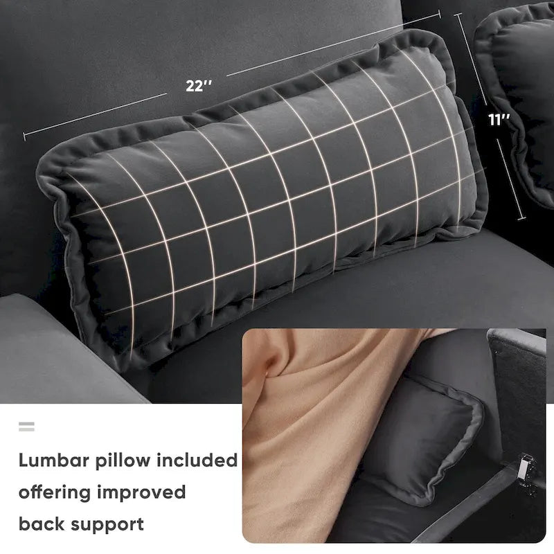 123*55U-shaped Sofa with Console, Cupholders and USB Ports, 6-seat Upholstered Symmetrical Sleeper Couch Set with Chaise