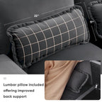 123*55U-shaped Sofa with Console, Cupholders and USB Ports, 6-seat Upholstered Symmetrical Sleeper Couch Set with Chaise