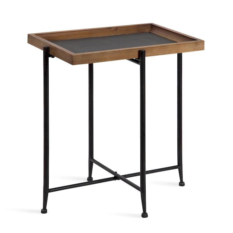 Tavolino accentato Kate and Laurel Macabe in legno e ferro - 19.75x13.5x23.25