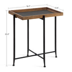 Tavolino accentato Kate and Laurel Macabe in legno e ferro - 19.75x13.5x23.25