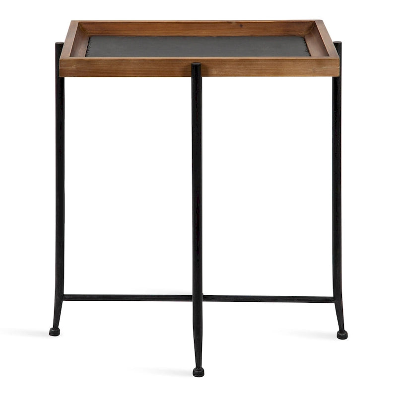 Tavolino accentato Kate and Laurel Macabe in legno e ferro - 19.75x13.5x23.25