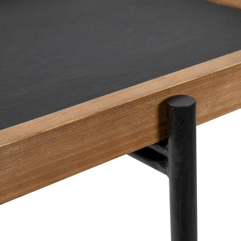 Tavolino accentato Kate and Laurel Macabe in legno e ferro - 19.75x13.5x23.25
