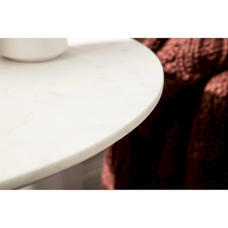 Natural Wood Round Side Table - Midcentury Modern Style