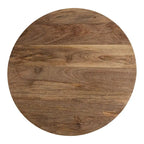 Natural Wood Round Side Table - Midcentury Modern Style