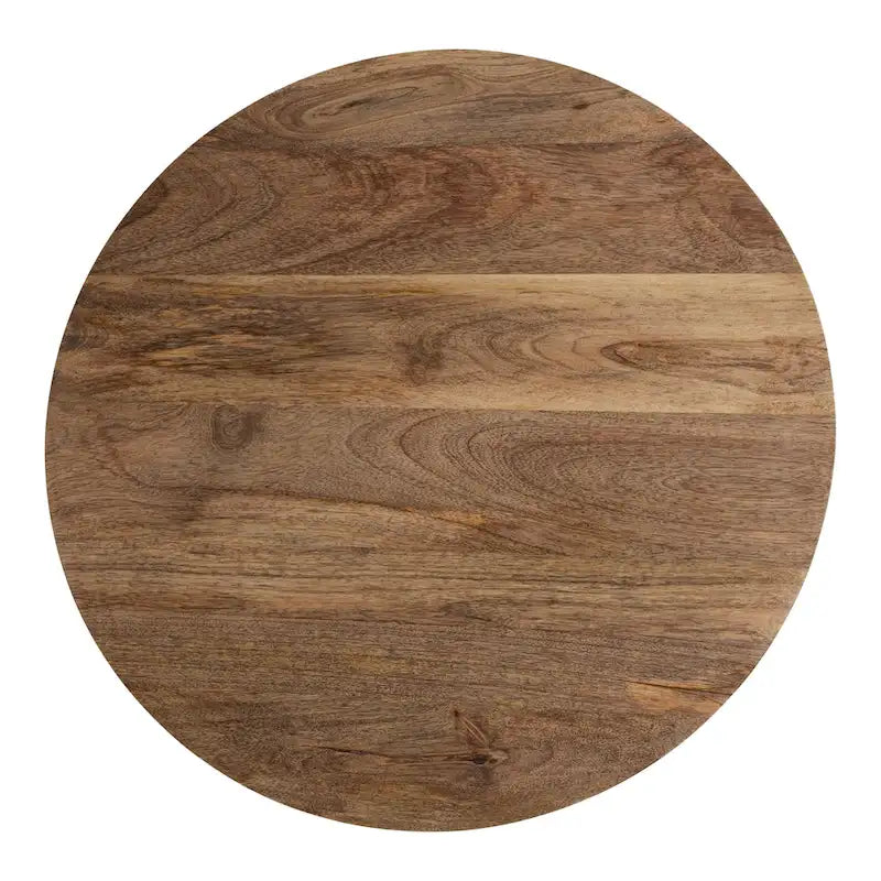 Natural Wood Round Side Table - Midcentury Modern Style