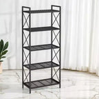 5-Tier Metal Storage Rack, Storage Shelves, Kitchen Shelf with Side Frames and Dense Mesh, 12.6 x 23.6 x 57.3 Inches, for Entryway, Kitchen