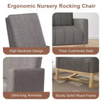 VECELO Modern Glider Rocker Chair with USB Port Armchair & Side Pocket, Faux Leather Upholstered Rocking Chair for Living Room Balcony